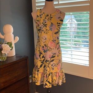 Sz XS Boston Proper Yellow Flower Dress COMFY!!